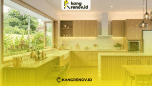 Dapur Letter L Modern dengan Mini Bar