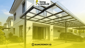Kanopi Transparan Minimalis dengan Rangka Hitam